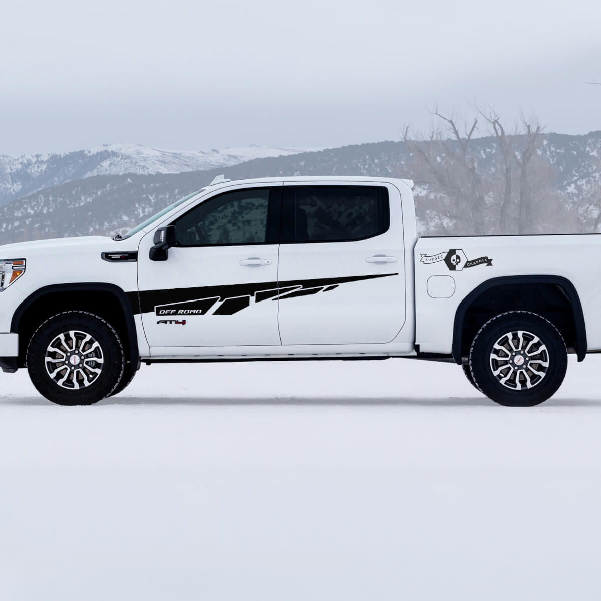 2 nuovi GMC GM Sierra 1500 AT4 parafanghi porte Splash Off-Road letto laterale distrutto decalcomanie adesivi
