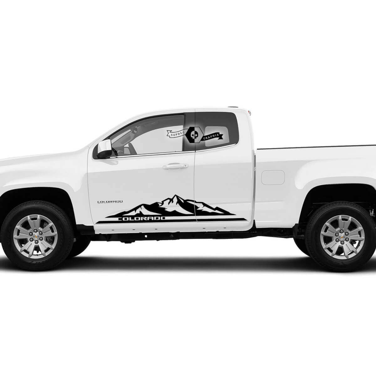 Coppia di Adesivi Porta Montagna per Chevy Colorado Cabina Estesa 2022+