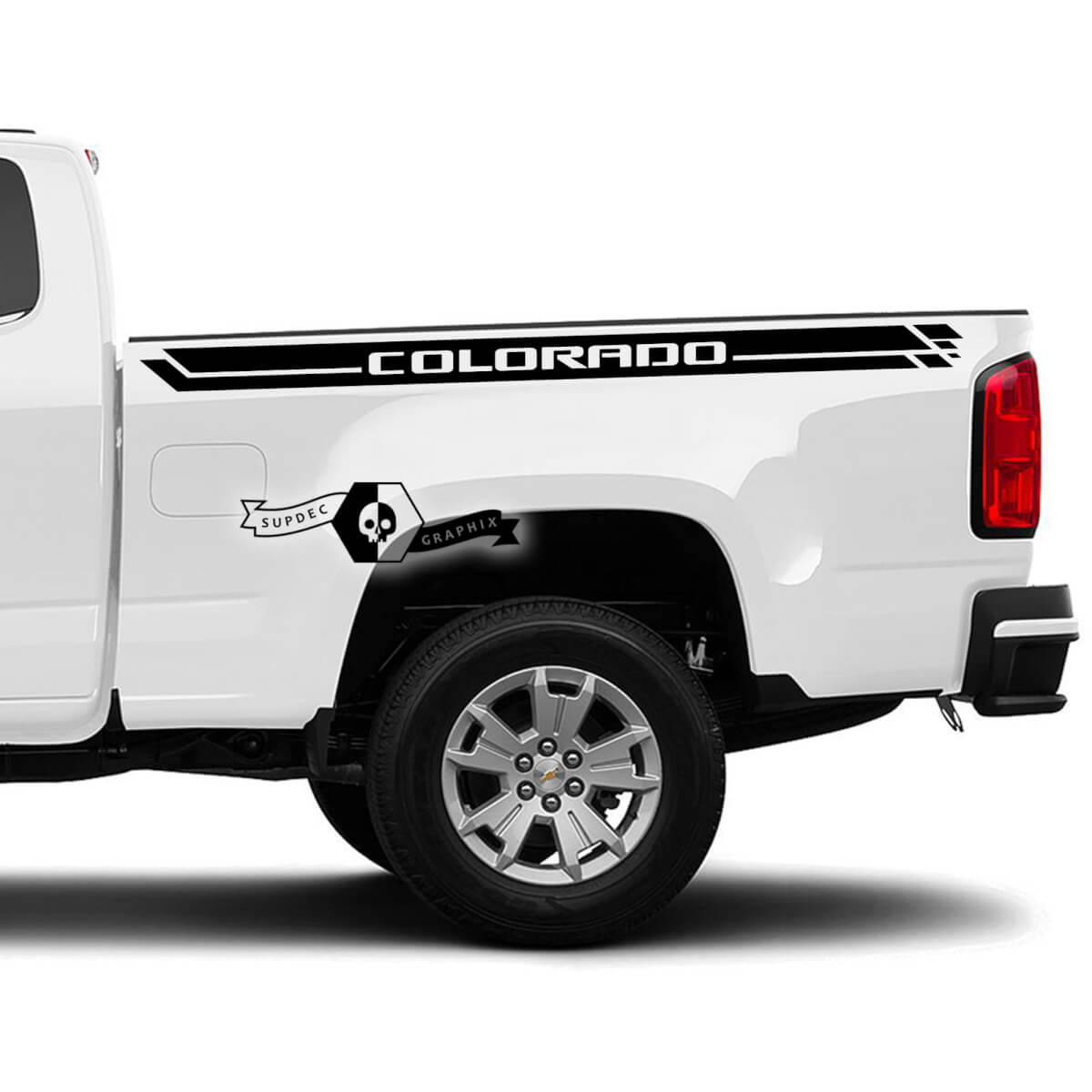 Abbina la decalcomania di decalcomania di adesivi in ​​vinile a strisce laterali 2022+ chevy Colorado esteso