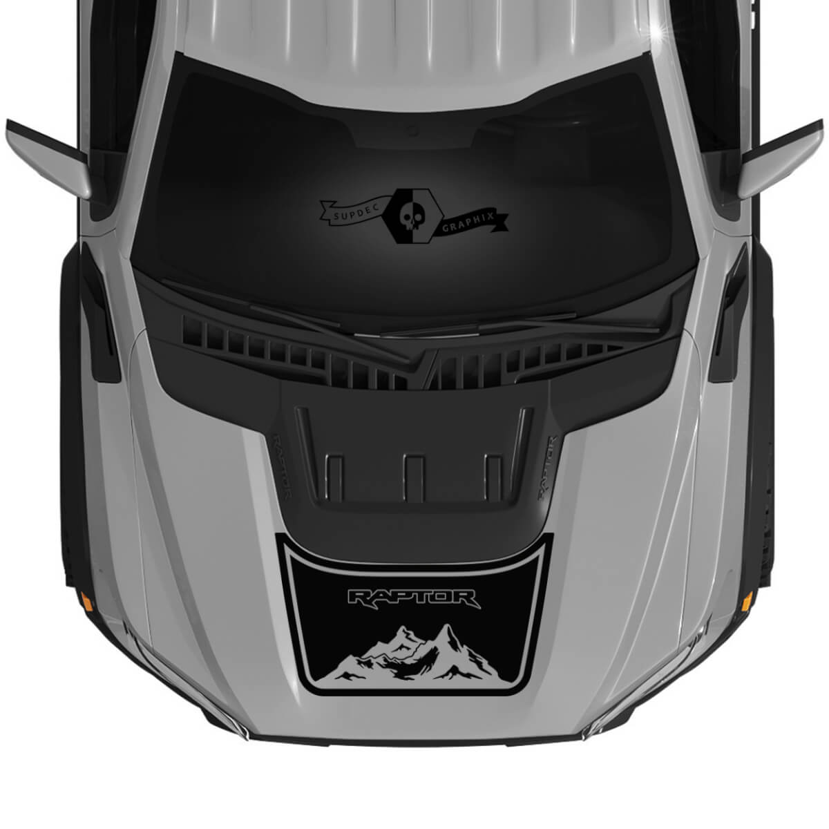 Nuova Ford Raptor Mountains F150 SVT Cappuccia in vinile Decals grafica Kit Stripe 2022+
