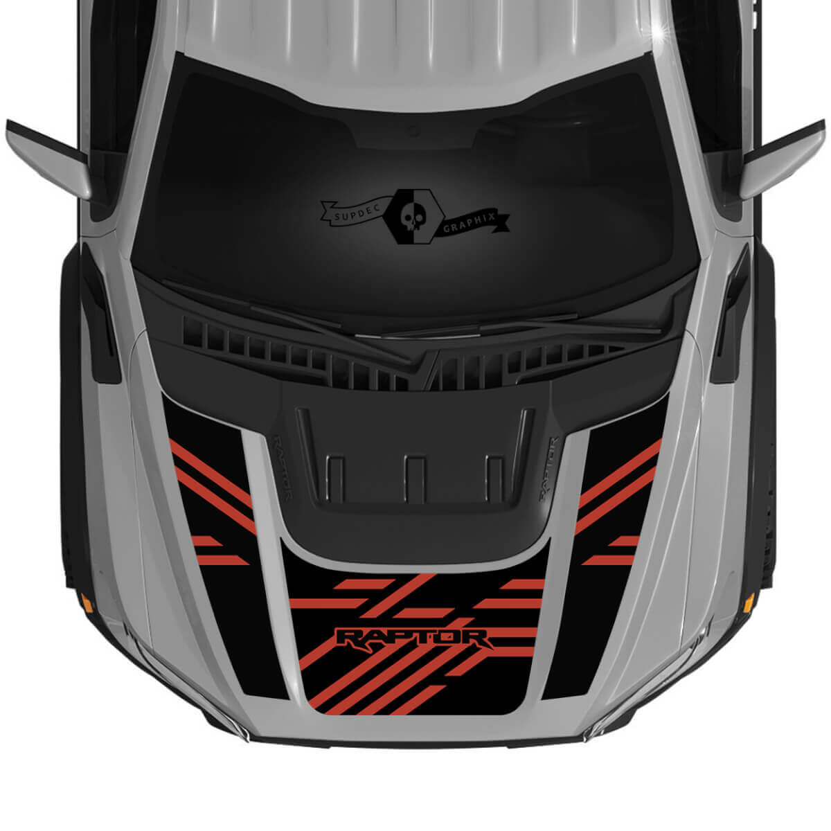 Kit di Adesivi in Vinile a Strisce Techno Style per Cofano Musclecar Truck 2022+