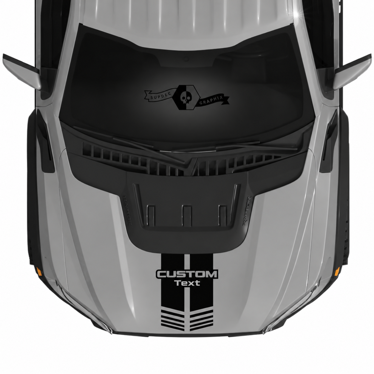 Kit Strisce Personalizzate Doppie per Cofano Adesivo in Vinile per Cofano Ford F-150 2022-2023