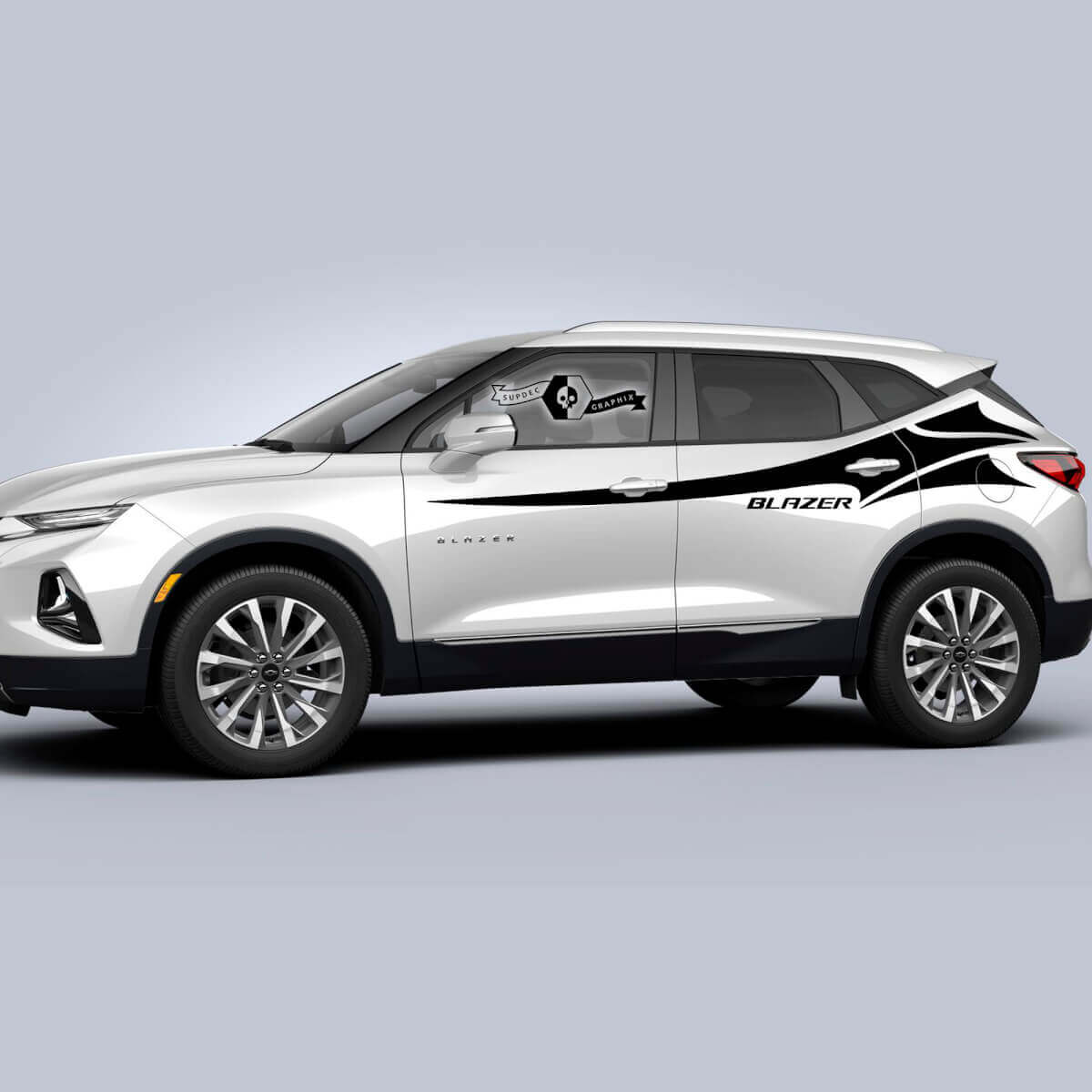 Coppia Adesivi Grafici Portiere Striscia Laterale Chevrolet Blazer 2023 Wrap Vinile Adesivo Decalcomania
