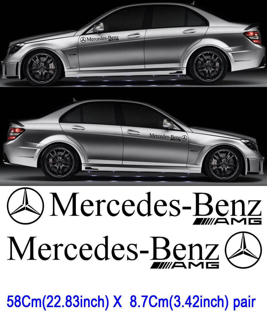 2 adesivi Mercedes Benz Motorsport Decal AUTO AMG C63 E63 SLK SL6

