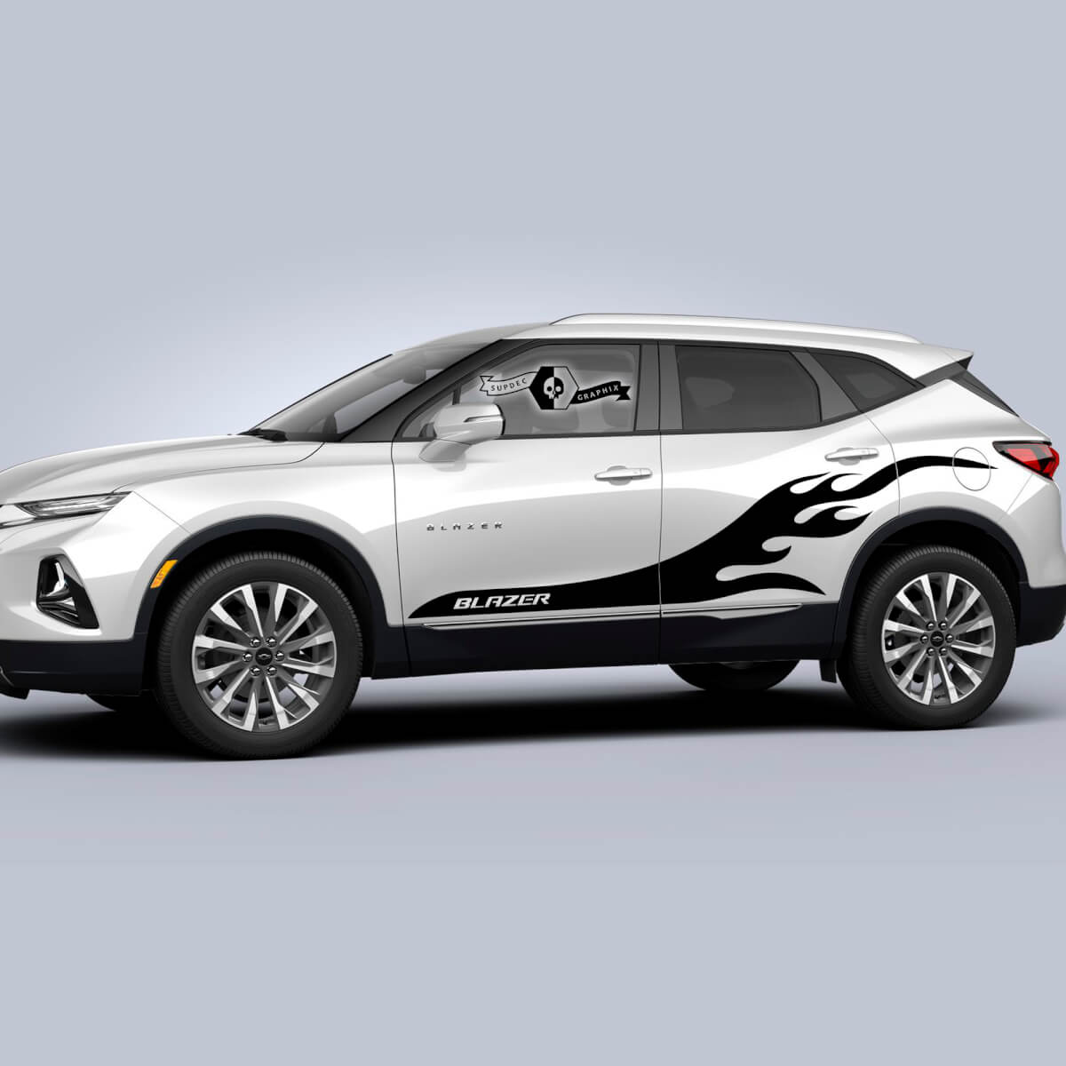 Coppia Chevrolet Blazer 2023 decalcomanie porte laterale pannello a fiala a fiamma Fuoco Adesivo per decalcomania in vinile