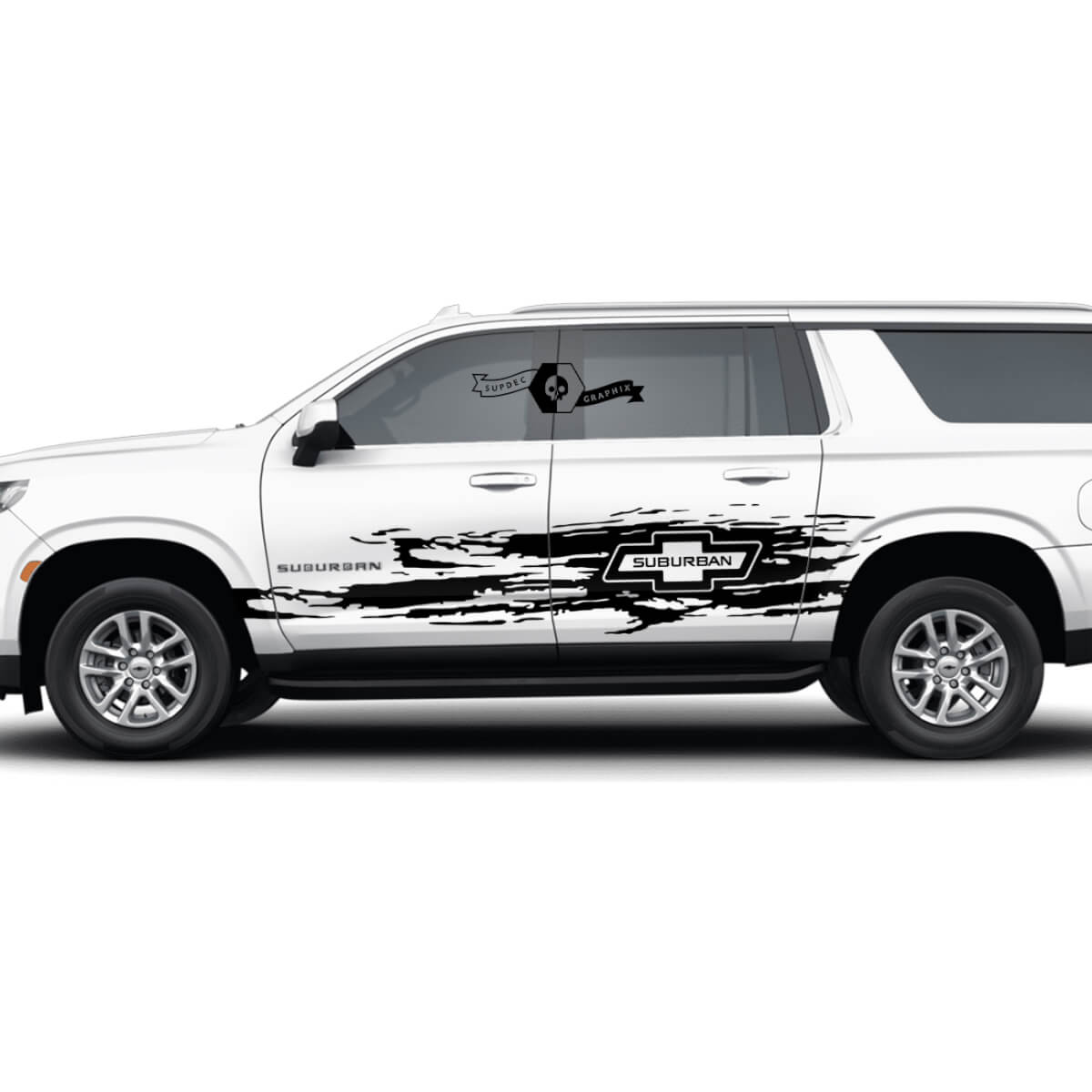 Coppia Chevrolet Suburban Stripes laterali Porte Porte Avvolgimento Adesivo per decalcomanie in vinile distrutto