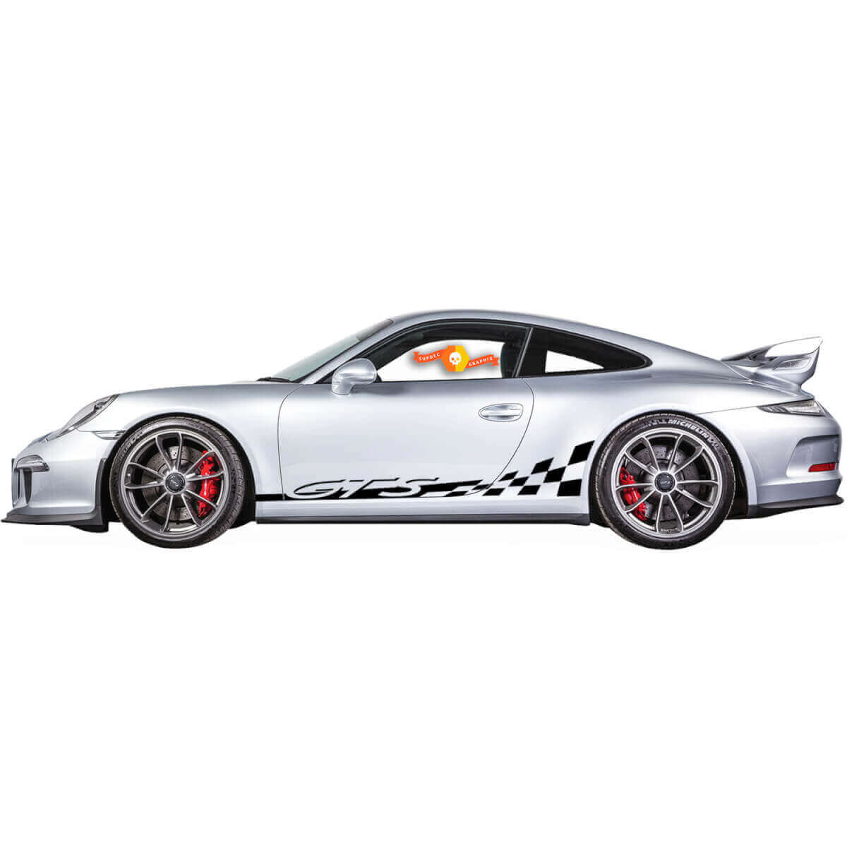 Kit di Adesivi in Vinile a Strisce a Scacchiera per Minigonne GTS per Porsche 911