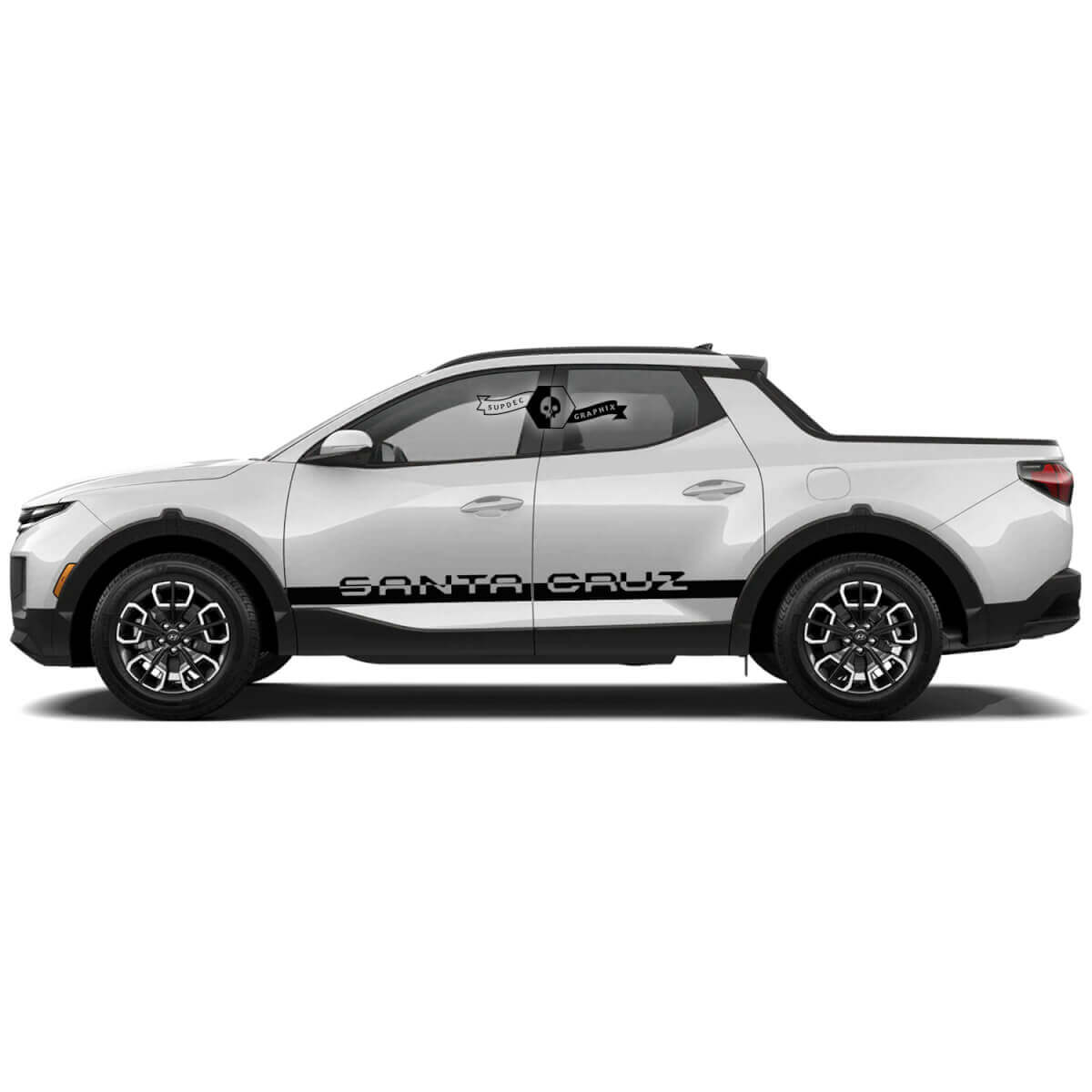 Kit di Adesivi in Vinile con Scritta del Marchio per Strisce Laterali per Hyundai Santa Cruz