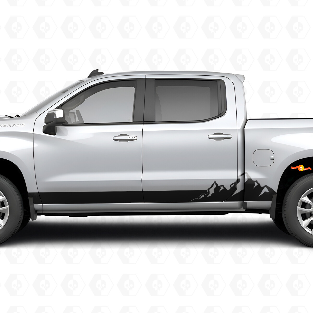 Strisce in Vinile per Porte e Minigonne Mountain Range per Chevrolet Silverado 1500 T1XX 2019-2026