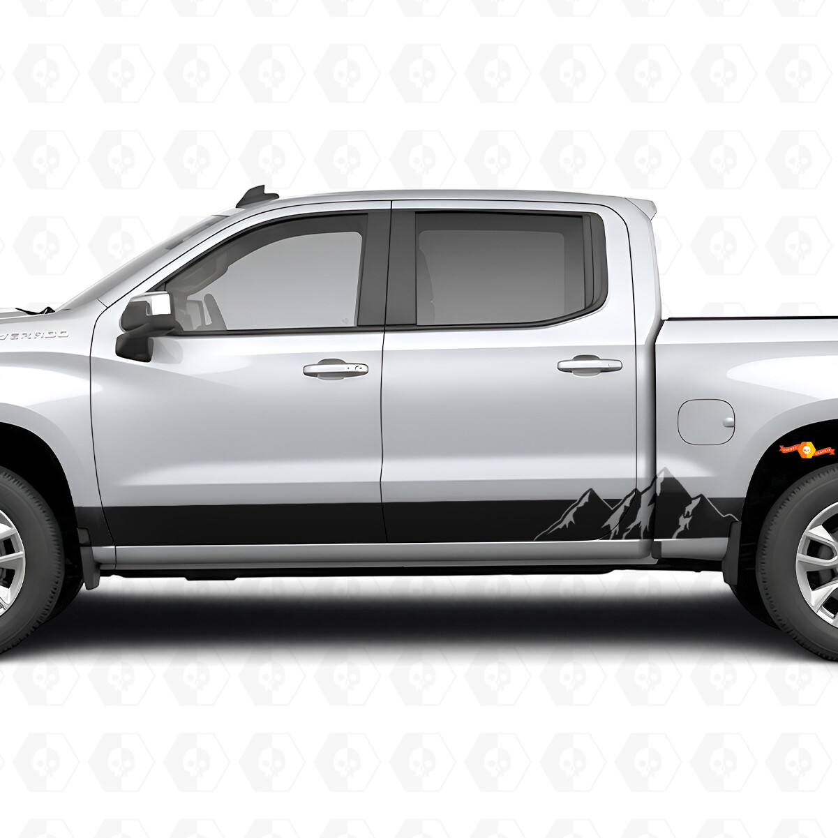 Strisce in vinile Alpine Ridge per portiera e pannello sottoporta per Chevrolet Silverado 1500 T1XX 2019-2026