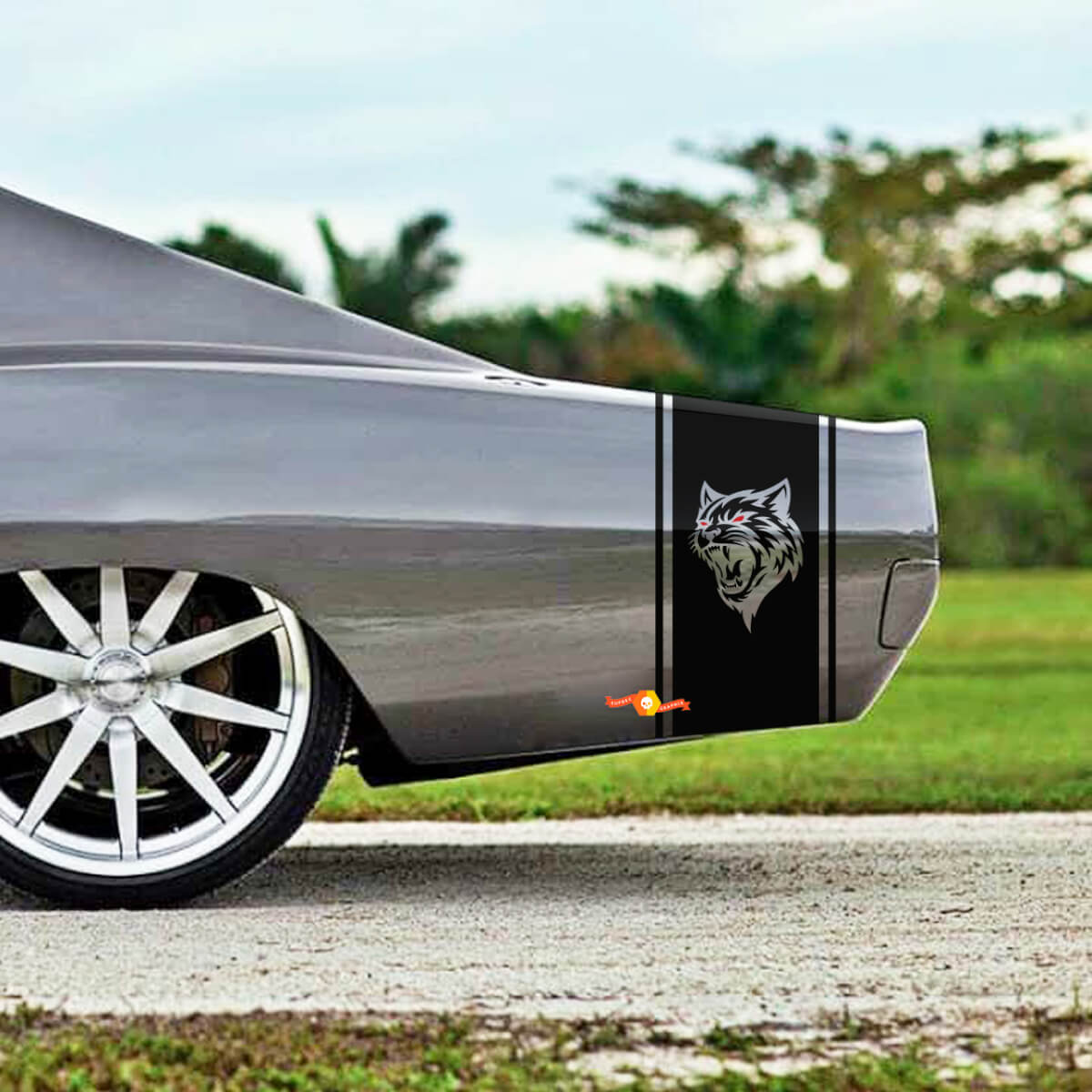 Kit Adesivi Vinilici Stile Wildcat Strisce Fianchetta per Dodge Charger 1968-70