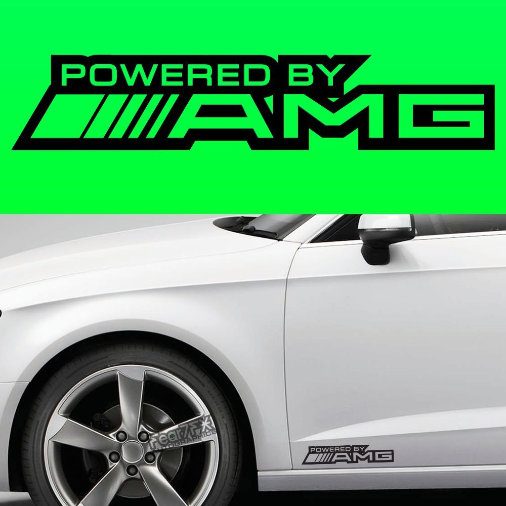 Alimentato da AMG Merc Car Body Grirt Decal adesivo in vinile