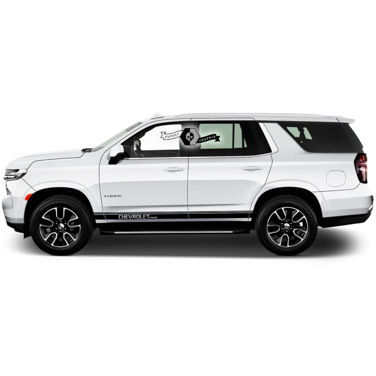 2X 2020 2021 2022 2023 + Grafica Chevrolet Tahoe Stripes Rocker Panel Line Solid Vinile Adesivo Decalcomania
