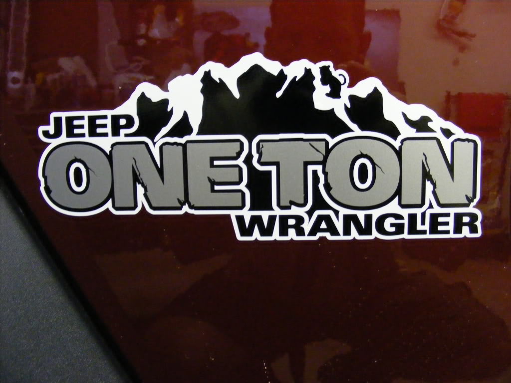 2 Jeep ONE TON Rubicon Wrangler TJ YK JK XJ Adesivo per cofano