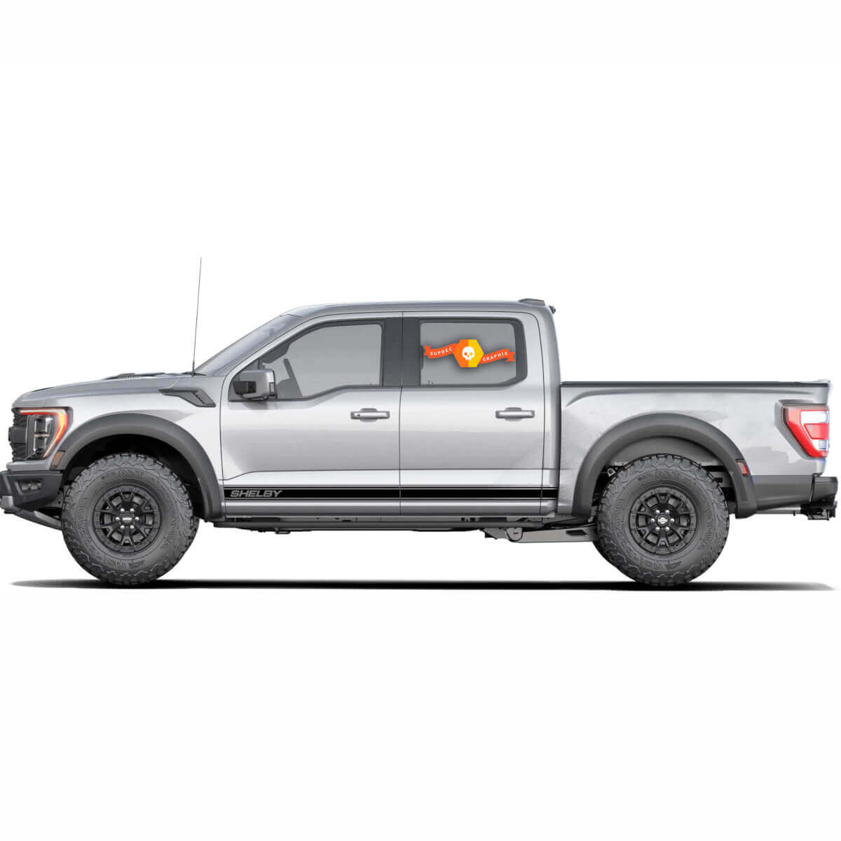 Adesivi in Vinile a Strisce Laterali Inferiori in Stile Shelby Coppia per Musclecar truck 2022-23