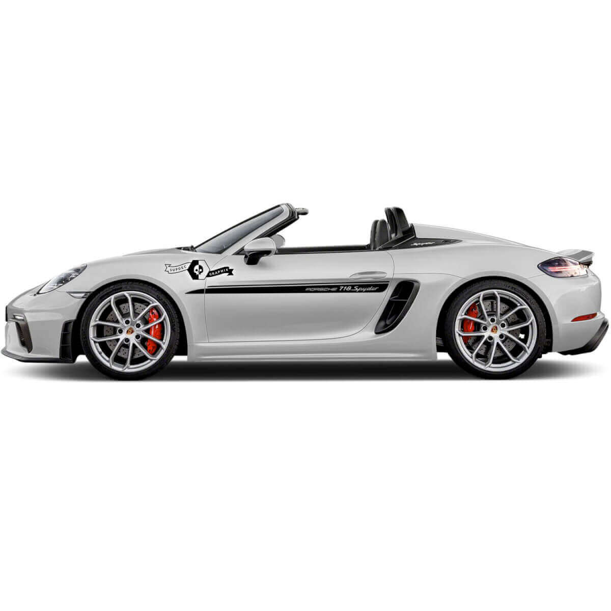 Adesivo Vinilico Strisce Laterali Racing per Porsche 718 Spyder 2022
