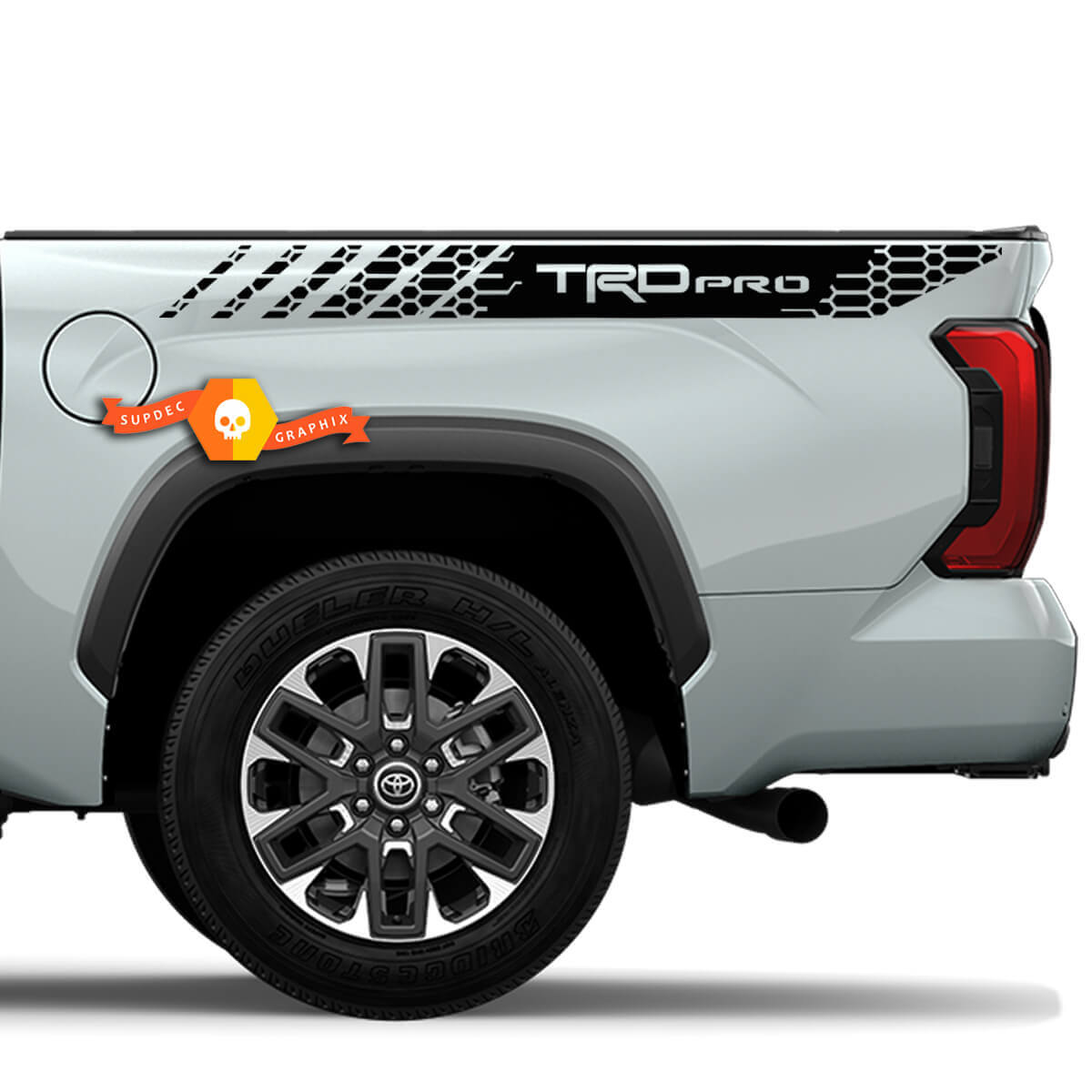 Coppia di adesivi in vinile per fiancate con forme geometriche TRD Toyota Tacoma Tundra 2023
