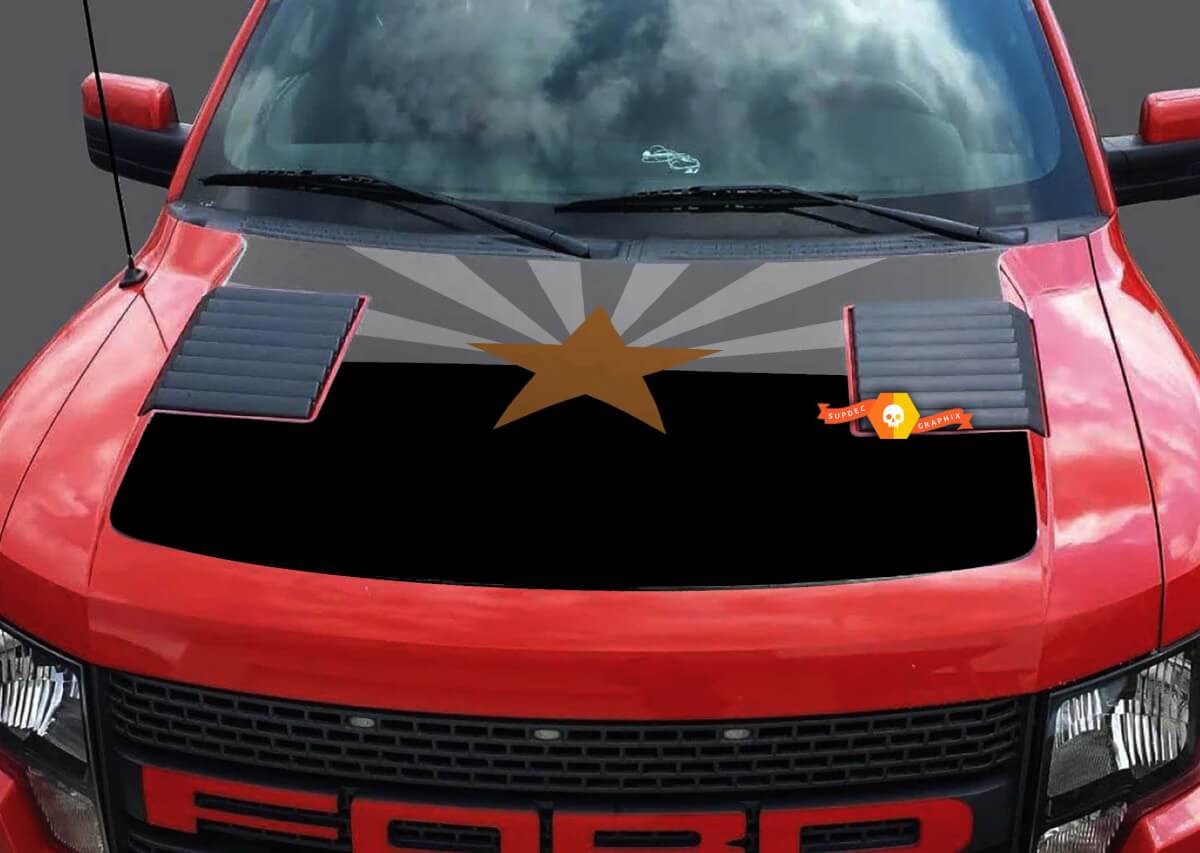 Decal grafico in vinile Ford Raptor Gen 1 Arizona Flag Hood (2010-2014)
