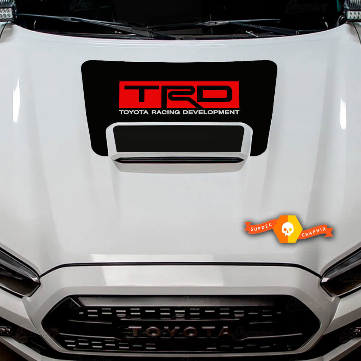 Adesivo grafico per presa d'aria TRD Pro per cofano Toyota TACOMA 2016-2023, 2 colori
