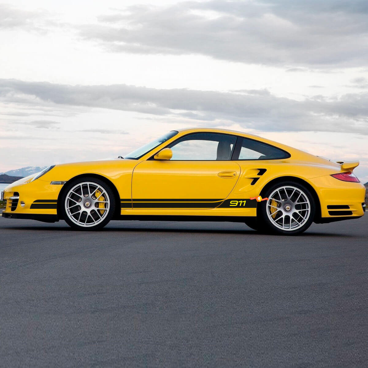 Kit Adesivi Strisce Sottoporta Laterale 2 Pezzi Per Porsche 911