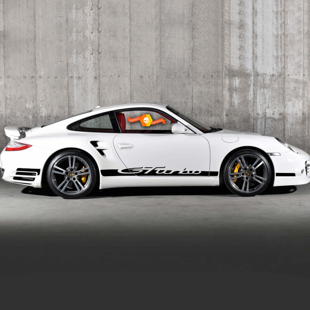 Coppia Porsche GTurbo Decal Decal Pannello di bilanciere Porte Adesivo per decalcomanie del kit
