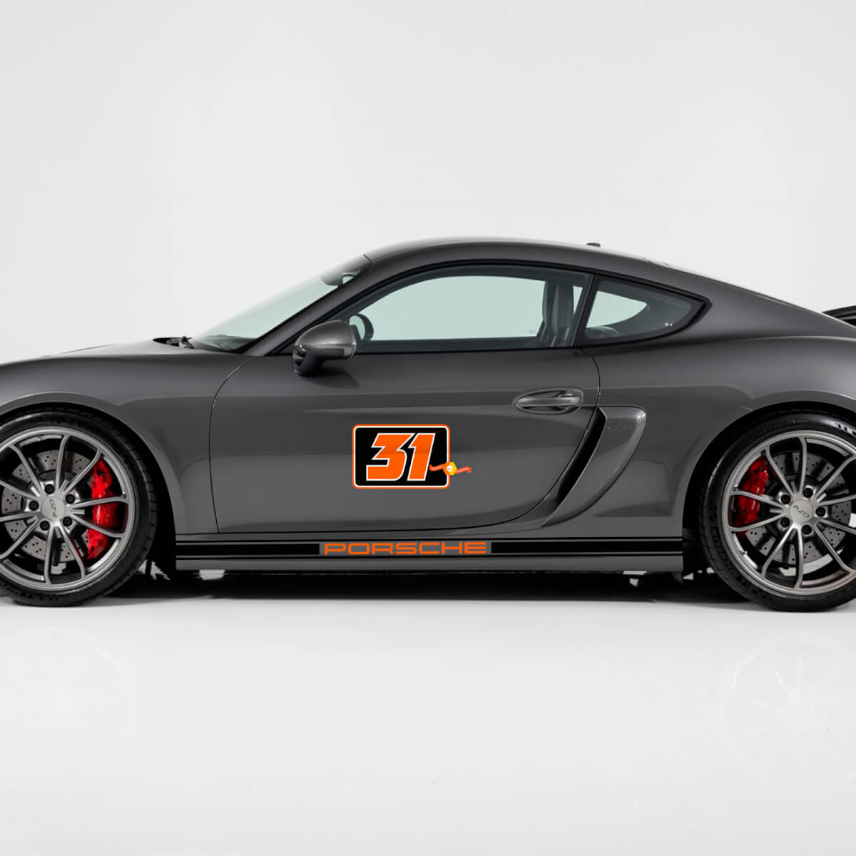 Coppia Porsche 911 Numero laterale Decal Pannello Pannello Porte Adesivo per decalcomanie - 3 colori
