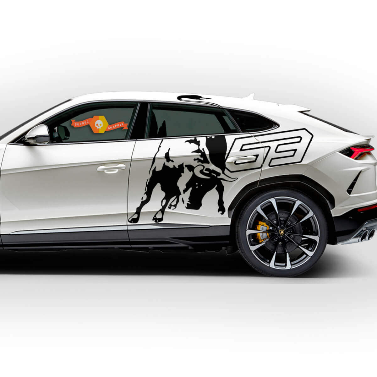 Adesivo Vinile Grafiche Logo Splash Avvolgenti Porte Laterali per Lamborghini Urus