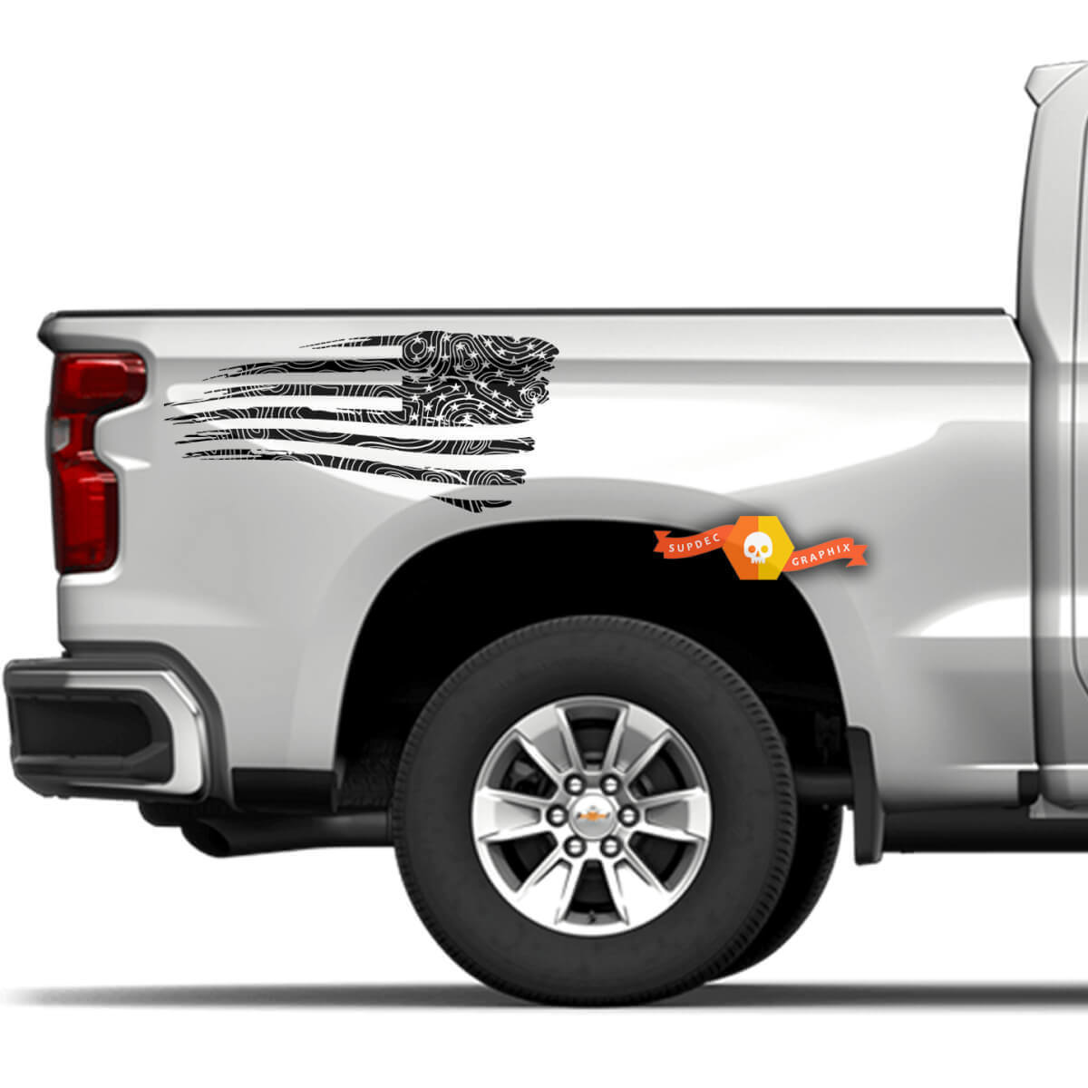 Adesivo in Vinile con Bandiera USA per Parte Posteriore per Musclecar Dodge e Camion Toyota