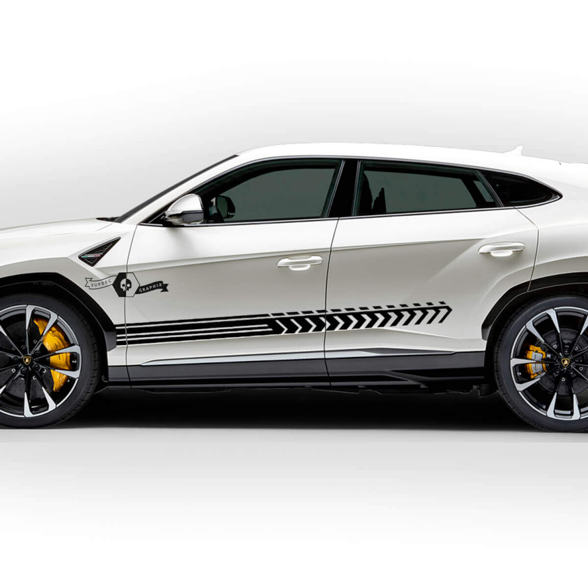 Coppia di adesivi in vinile per strisce sulle portiere laterali Lamborghini Urus 2021 2022 2023
