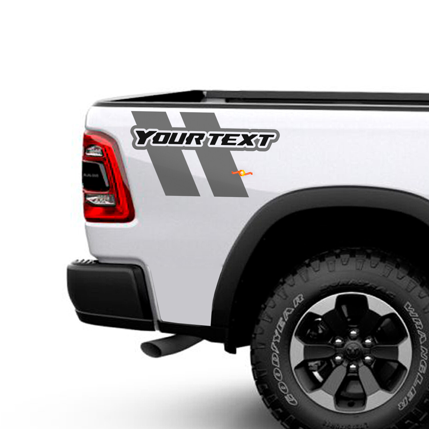 Adesivo in Vinile Personalizzato con Doppie Strisce per Fiancata Dodge Ram 1500