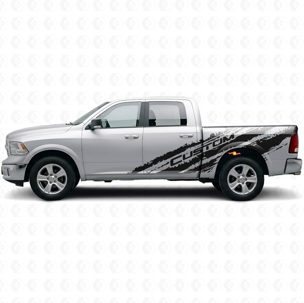 Kit adesivi laterali personalizzati in vinile Splash Mud per Dodge Ram 1500 Rebel