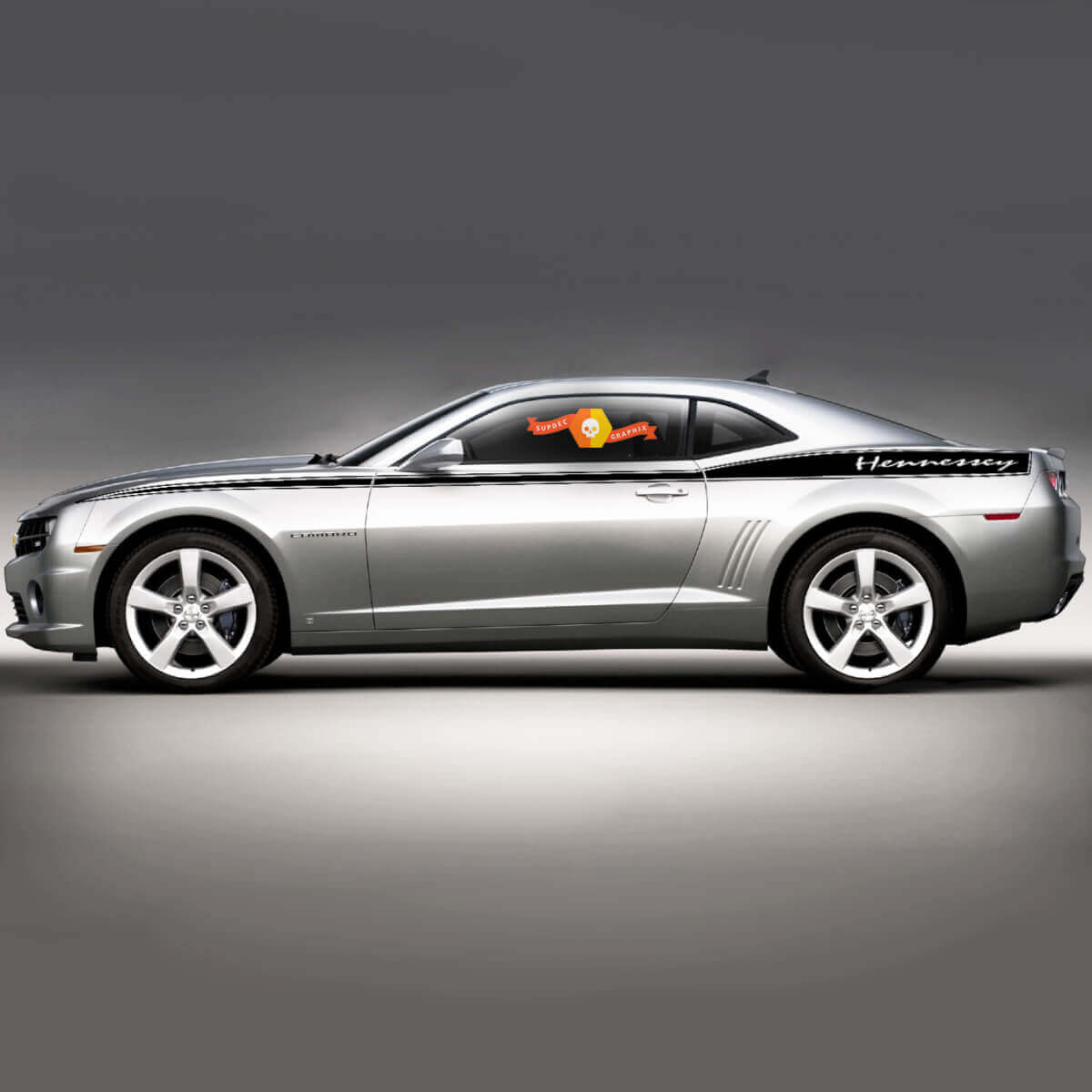 Coppia Grafica laterale Chevrolet Camaro per Chevrolet Camaro 2010-2015 Testo personalizzato
