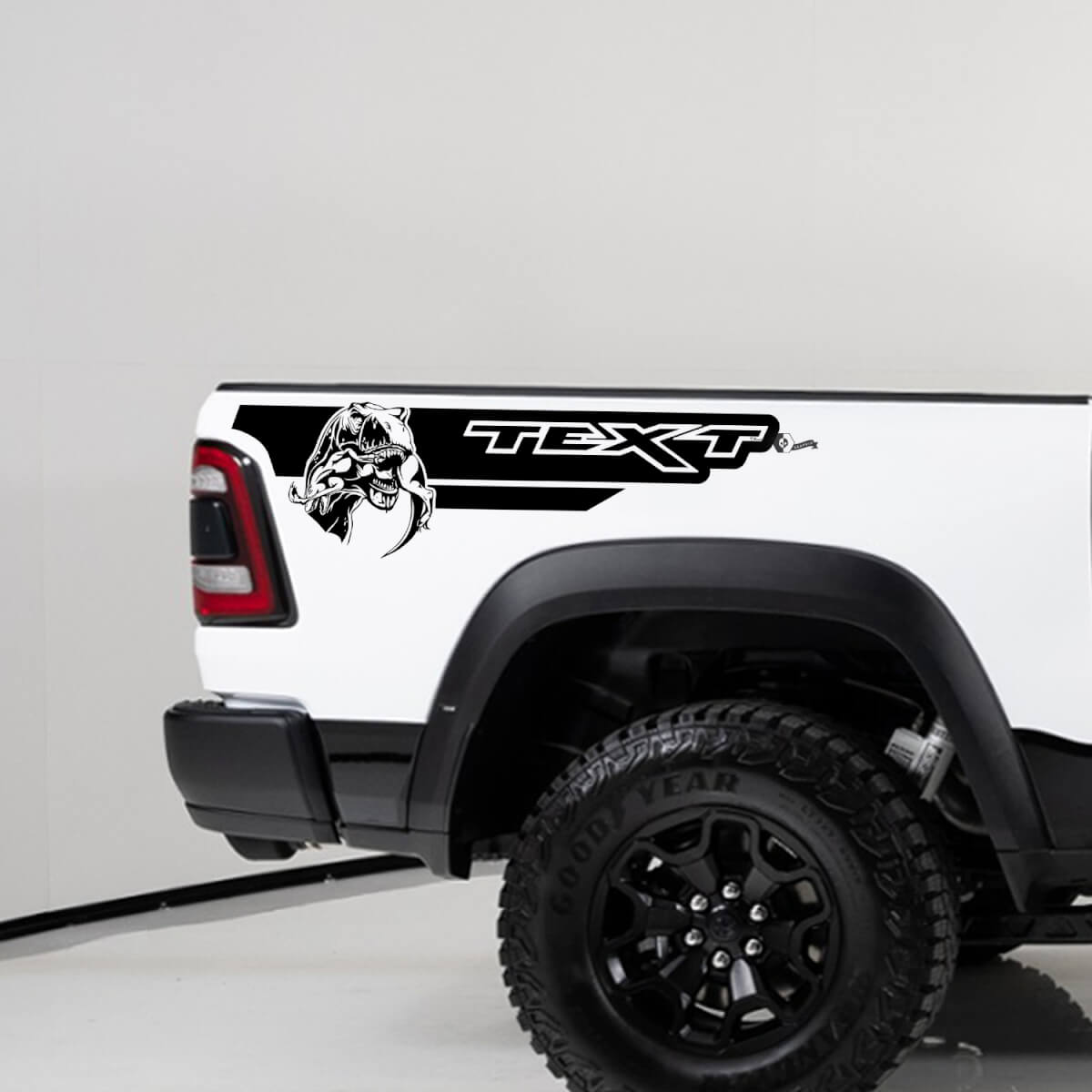 Adesivi Vinile Personalizzati a Strisce Laterali Posteriori Stile TRX per Dodge Ram 1500