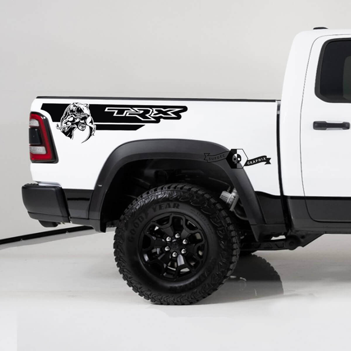 Adesivi Vinilici Laterali Posteriori Stile TRX per Dodge Ram 1500