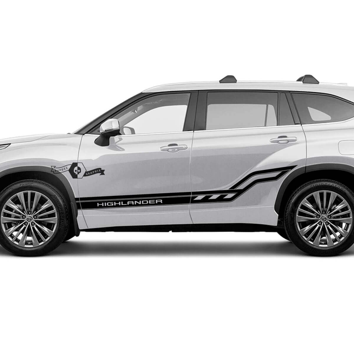 Coppia Toyota 2020 Highlander Doors Bed Side Trim Decal Graphic Sticker Kit strisce laterali
