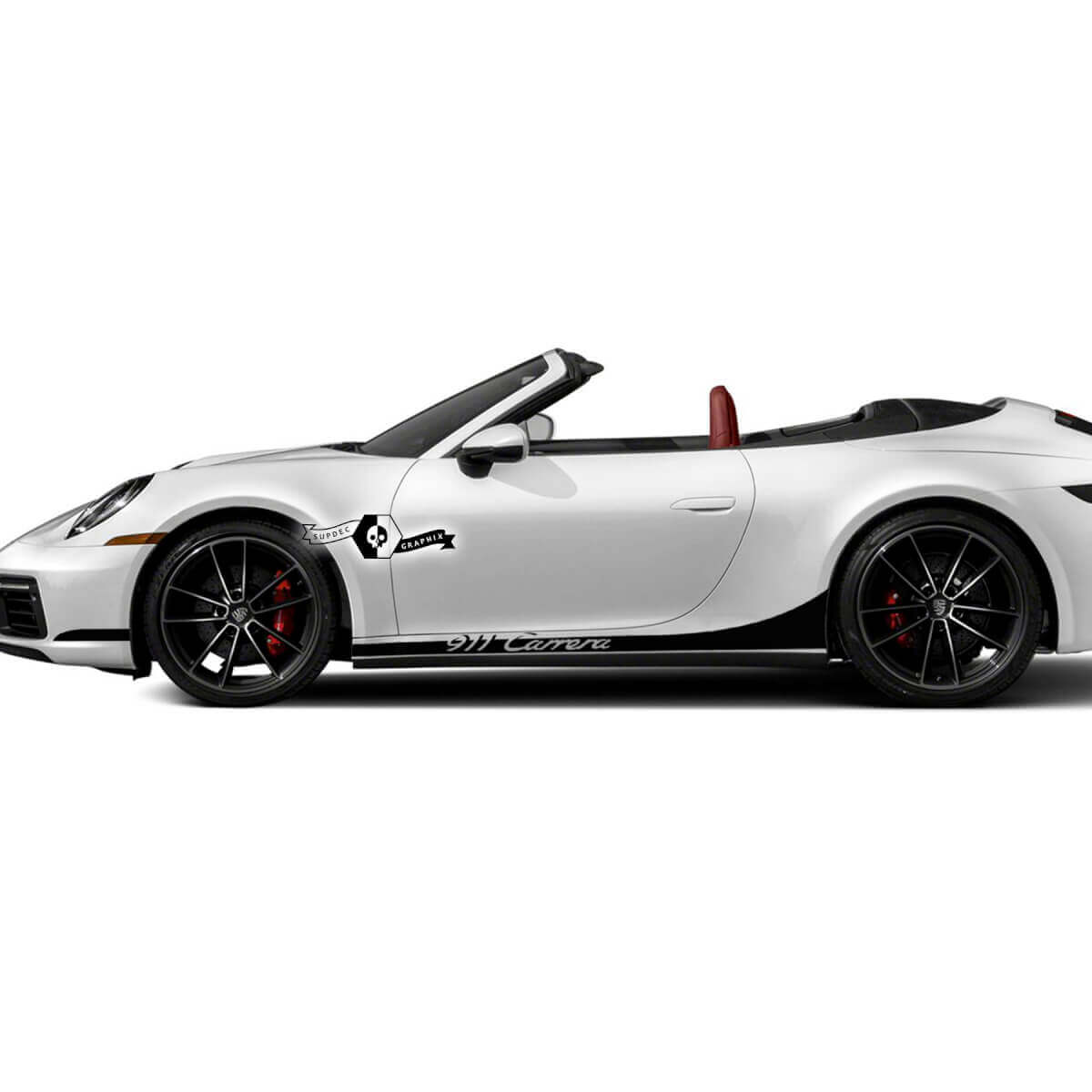 2 Porsche 911 Porsche Carrera Rocker Panel Extended Side Stripes Porte Kit Decalcomanie Adesivi
