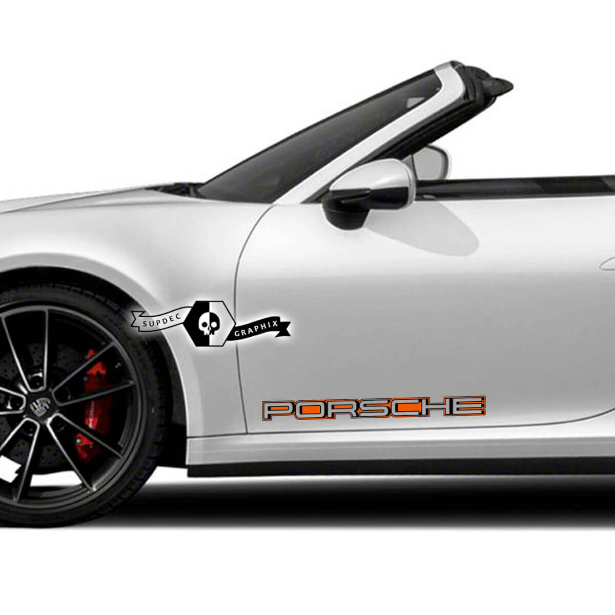 2 Porsche 911 Carrera 2 colori Shadow Side Doors Kit decalcomanie adesivi
