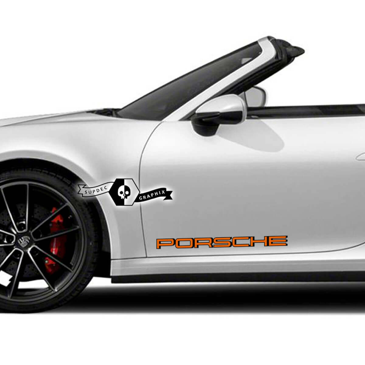 2 Porsche 911 Carrera 2 colori Shadow Side Doors Kit adesivo decalcomania
