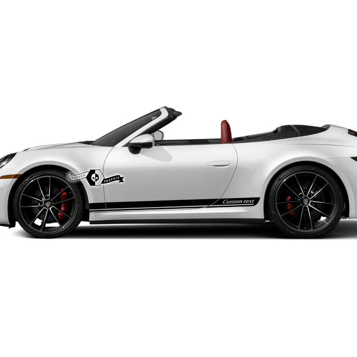 2 Porsche 911 Porsche Carrera Rocker Panel Side Trim Stripes Door Kit Decal Sticker
