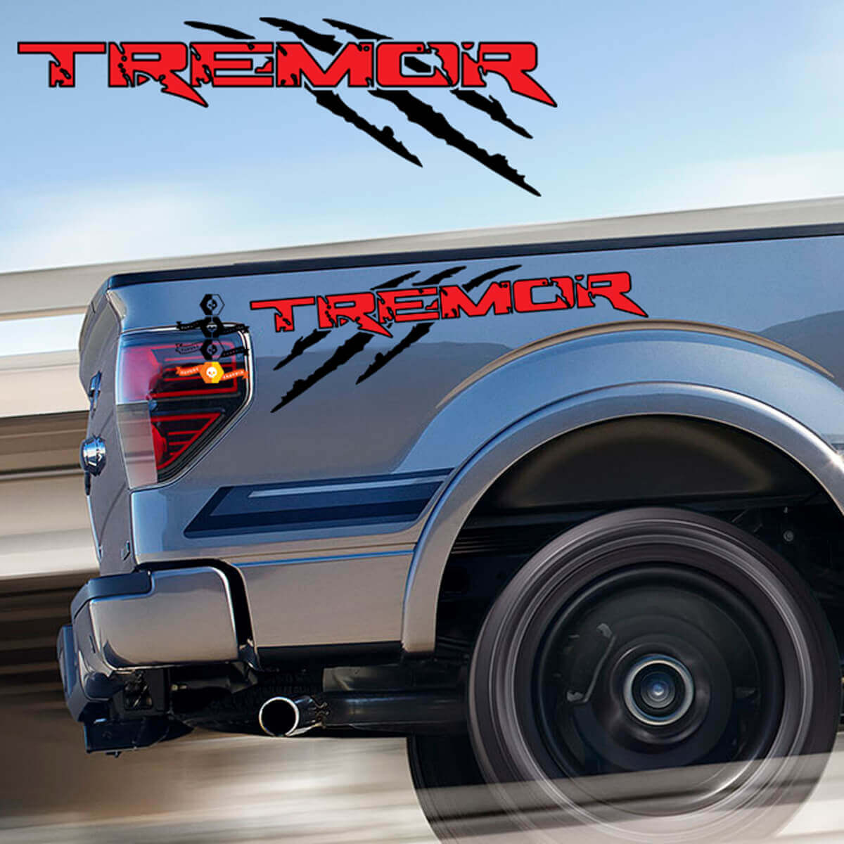 Decalcomania per Musclecar truck Tremor Scratches power truck Style con contorno - Adesivi Offroad Truck Bed Side
