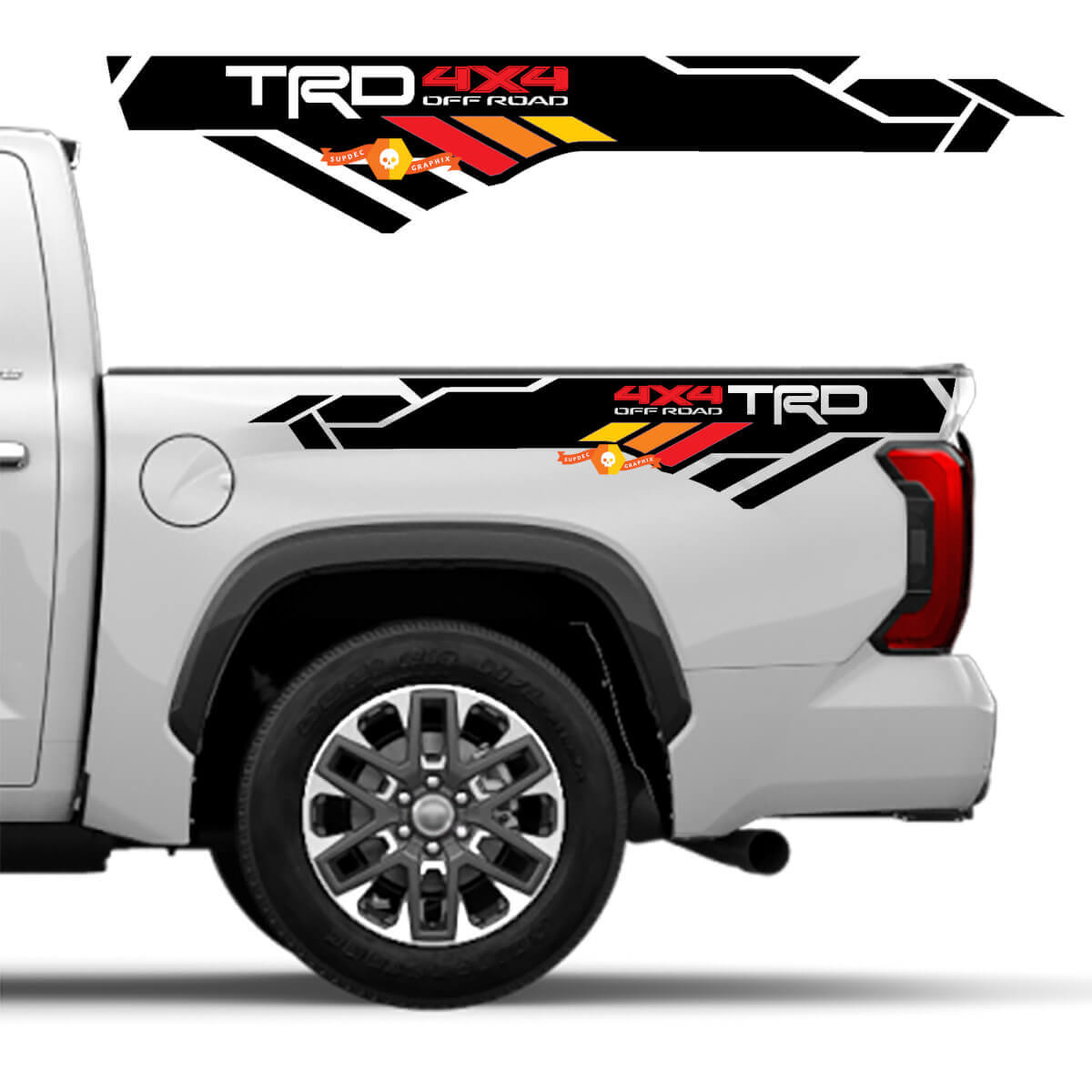 Adesivi in vinile stile vintage TRD 4x4 Off Road per fiancate Toyota Tundra 2022-2024