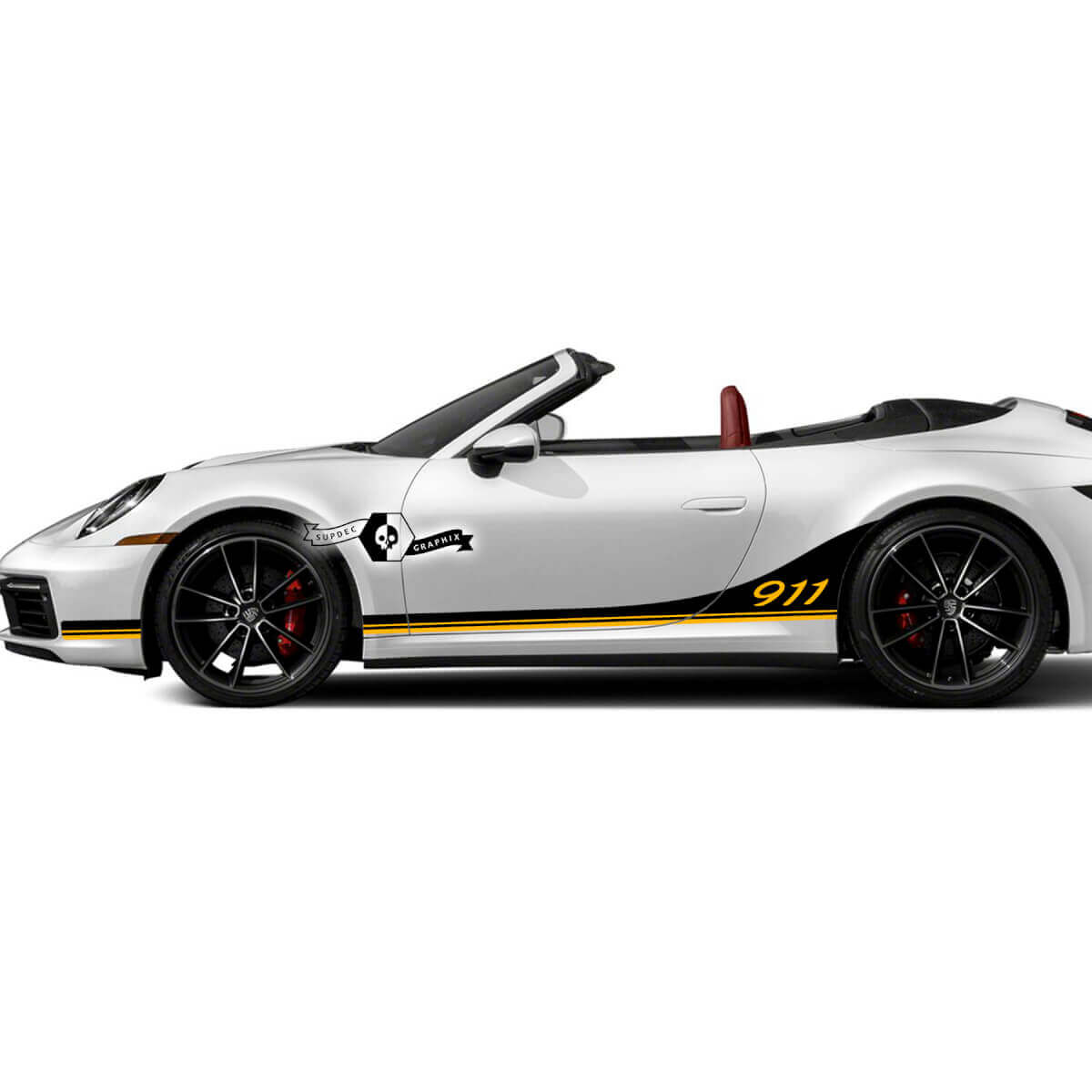 2 Porsche 911 Porsche Carrera Rocker Panel Extended Side Stripes Porte Kit Decalcomanie Adesivi 2 Colori