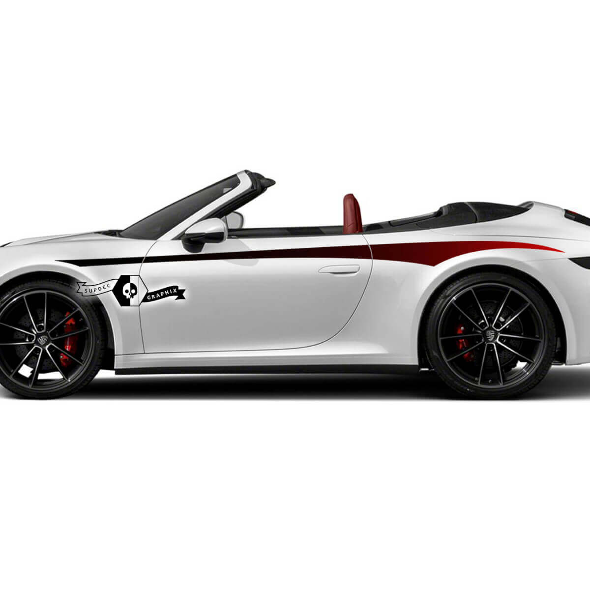 2 nuove Porsche 911 Porsche Carrera Gradient Stripes Doors Up Kit adesivo decalcomania
