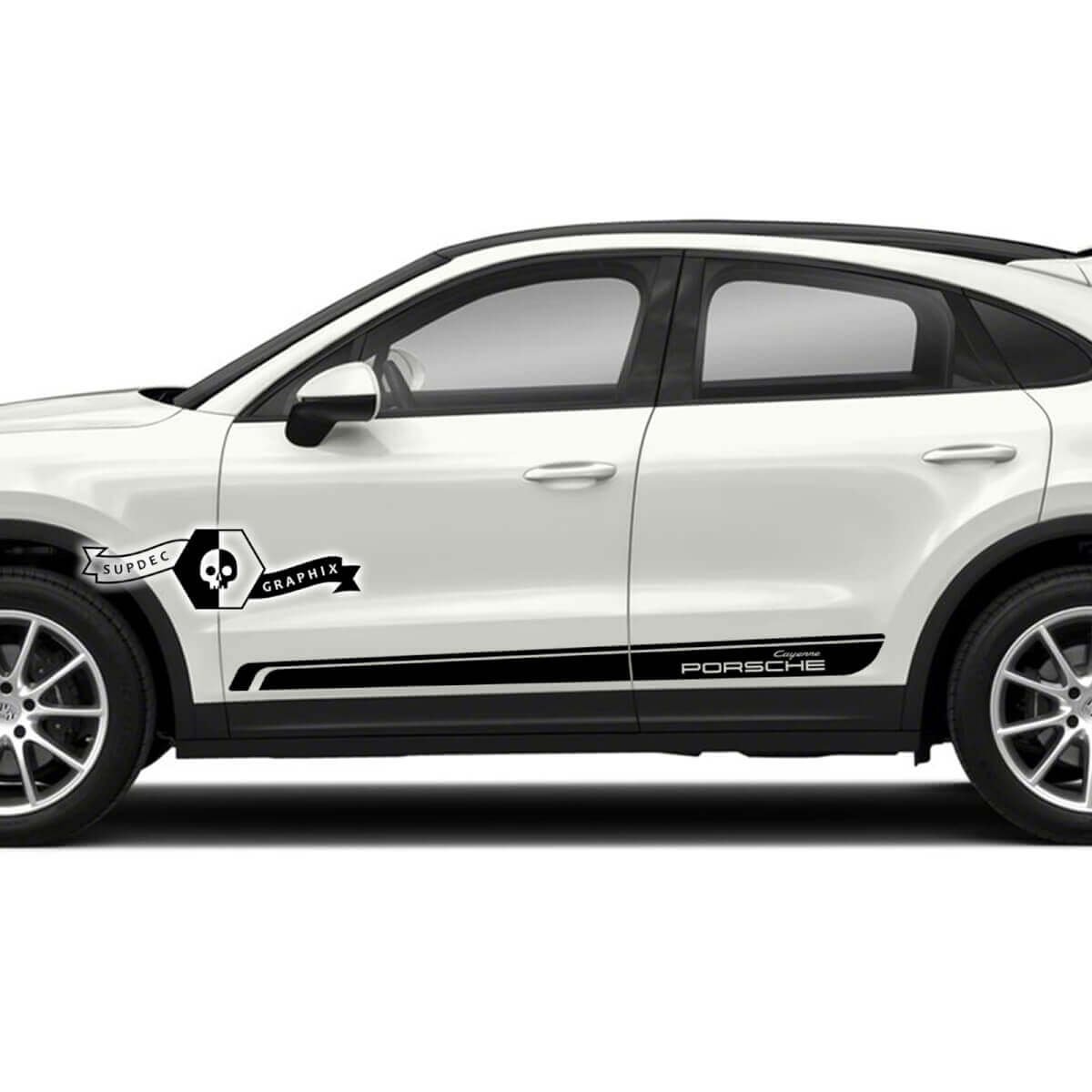 Porsche Cayenne S GTS Turbo Turbo Strisce laterali Decalcomanie Trim Adesivi 2003-2023 presente
