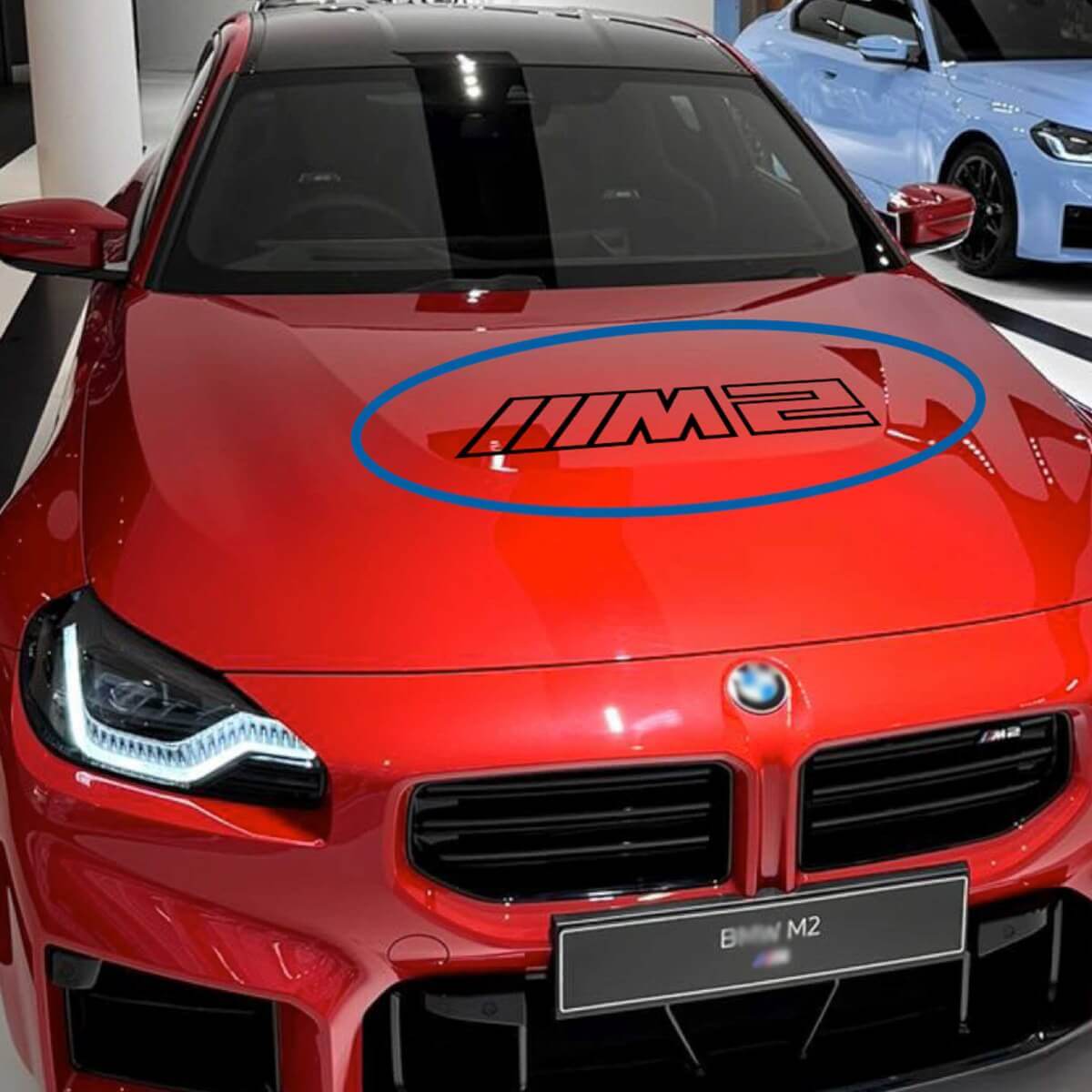 Adesivo Vinil Logo Cerchio Cofano M2 per BMW M2 G87