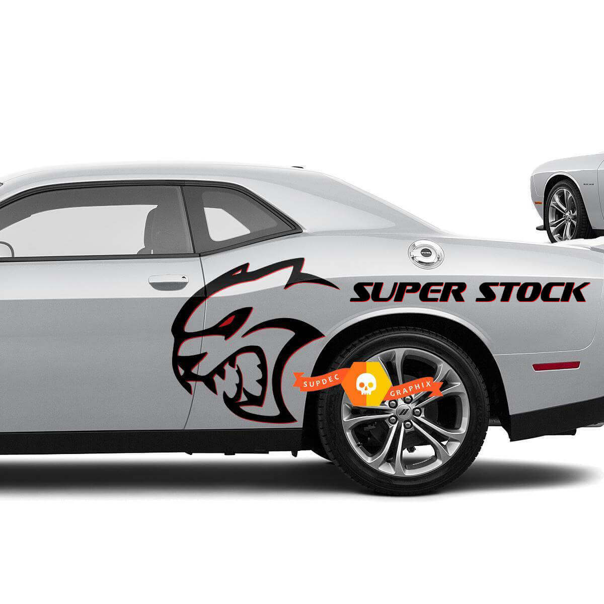 Adesivi laterali in vinile Hellcat Super Stock per Dodge Challenger o Charger