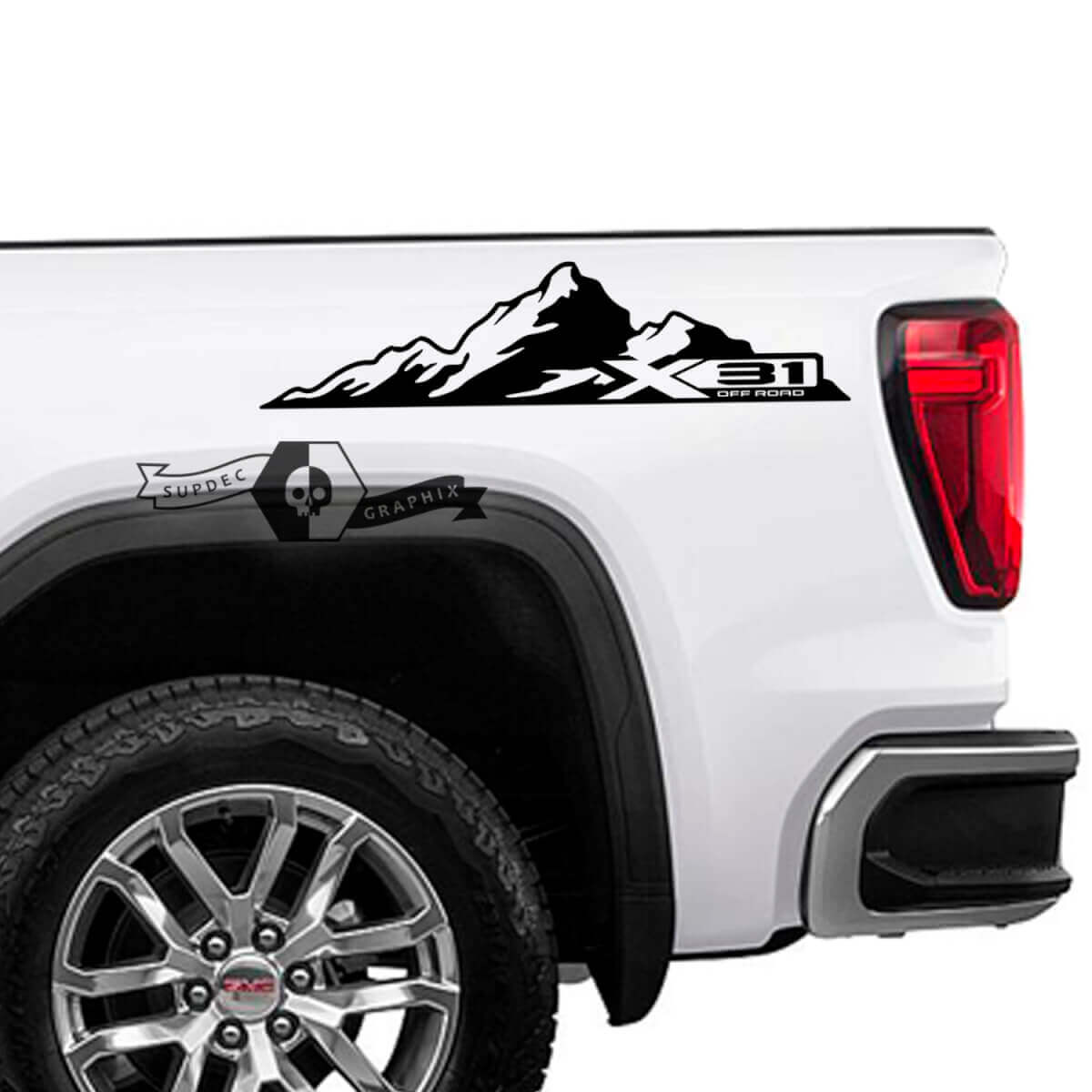 Adesivi in Vinile X31 Off Road Mountain Side per GMC Sierra 1500 2023