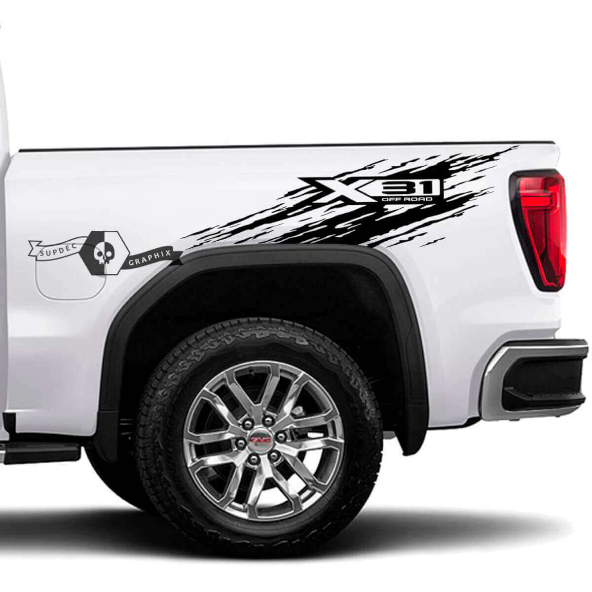 Kit di Adesivi in Vinile Laterali per Cassone X31 Off Road per GMC Sierra 1500