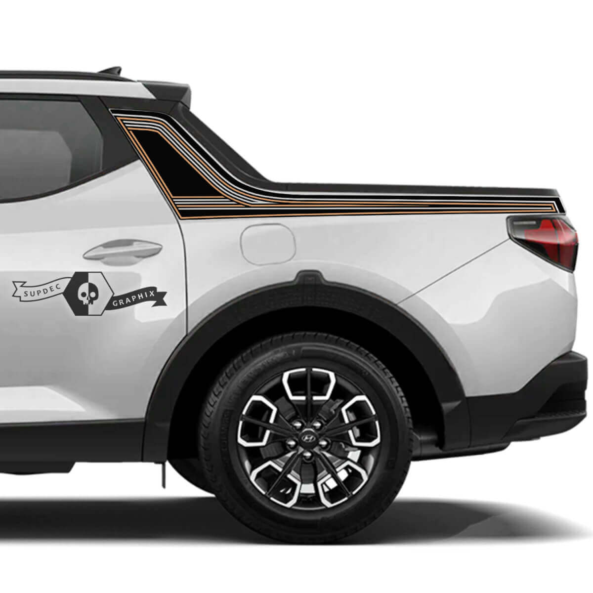 Kit di adesivi in vinile con strisce laterali decorate per Hyundai Santa Cruz