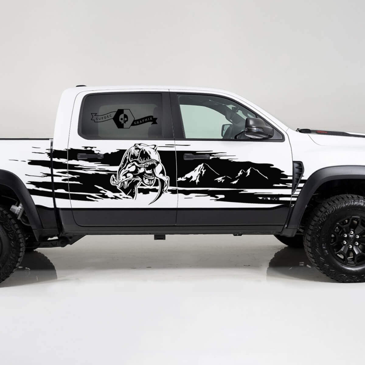 Adesivo in Vinile Laterale Stinto TRX Eating Mountains per Dodge Ram 1500